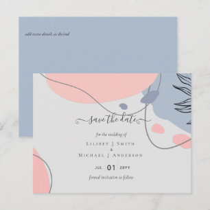 Skandinavisches Japandi Moderne Abstrakte Hochzeit Postkarte
