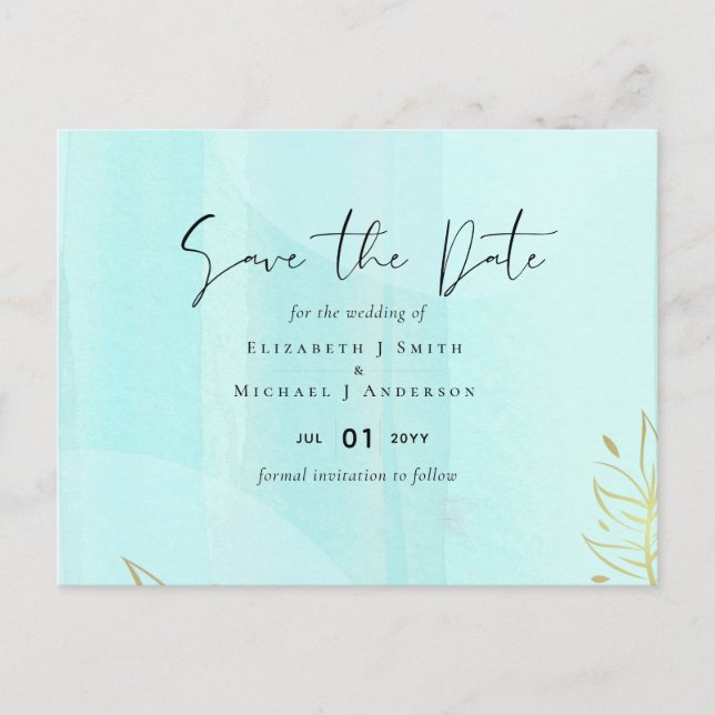 Skandinavisches Japandi Moderne Abstrakte Hochzeit Postkarte (Vorderseite)