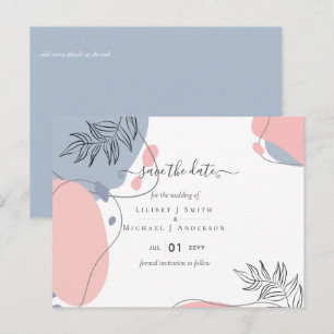 Skandinavisches Japandi Moderne Abstrakte Hochzeit Postkarte