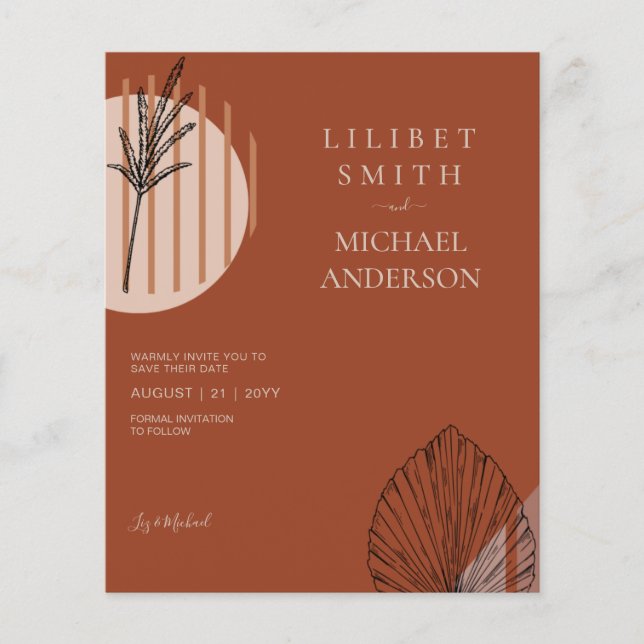 Skandinavisches Japandi Moderne Abstrakte Rett Dat Flyer (Vorne)