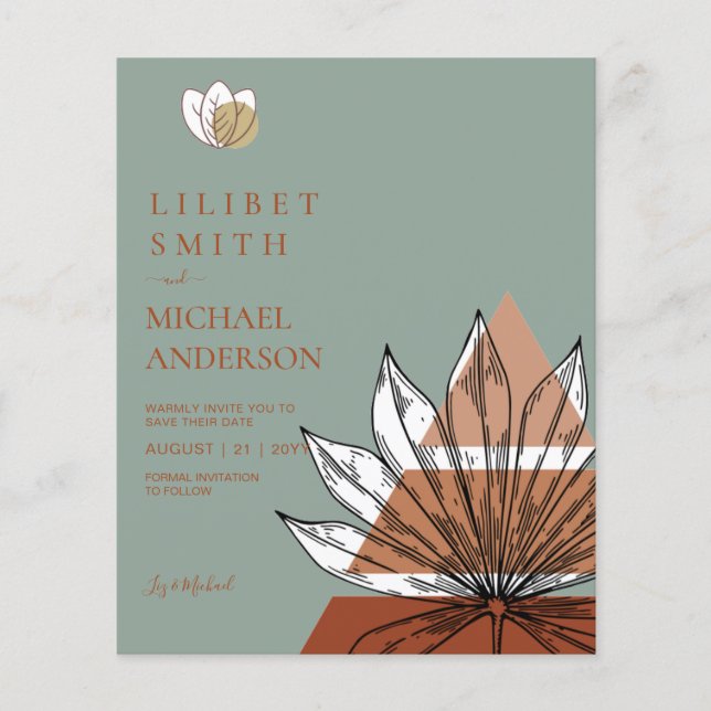 Skandinavisches Japandi Moderne Abstrakte Rett Dat Flyer (Vorne)