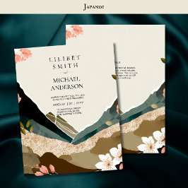 Skandinavisches Japandi Wedding Theme Earth Tones Einladung