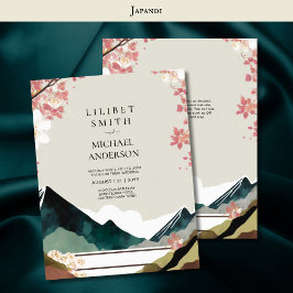 Skandinavisches Japandi Wedding Theme Earth Tones Einladung