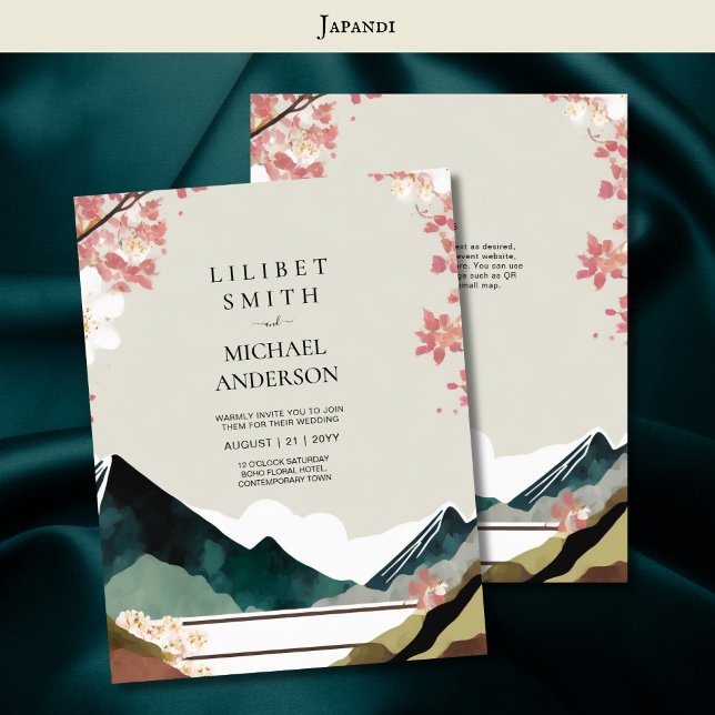 Skandinavisches Japandi Wedding Theme Earth Tones Einladung (Von Creator hochgeladen)