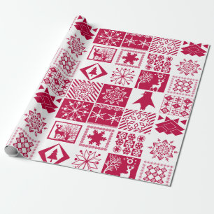 skandinavisches kariert geschenkpapier
