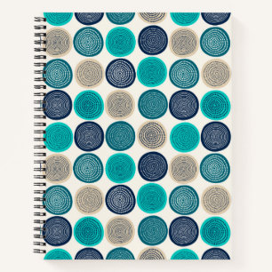Skandinavisches Kreis-Punkte-Mandala-Muster 1 Notizbuch
