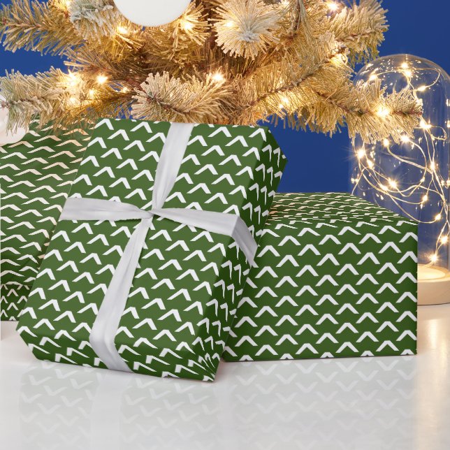 Skandinavisches Muster der weißen Kiefernnadeln Geschenkpapier (Feiertage)