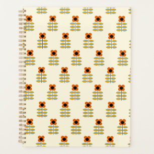 skandinavisches Muster des Orangen Blumenmusters Planer