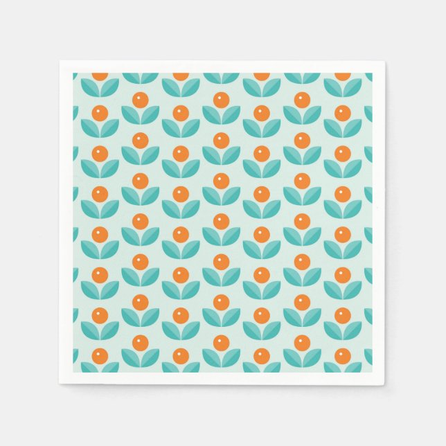 Skandinavisches Muster für geometrische Orange Serviette (Vorderseite)