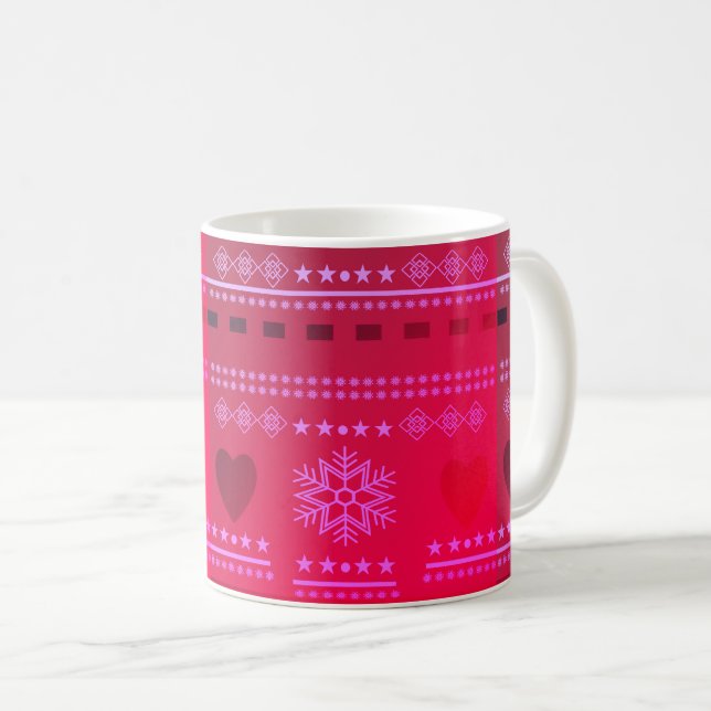 skandinavisches Muster, nordischer Stil Kaffeetasse (VorderseiteRechts)
