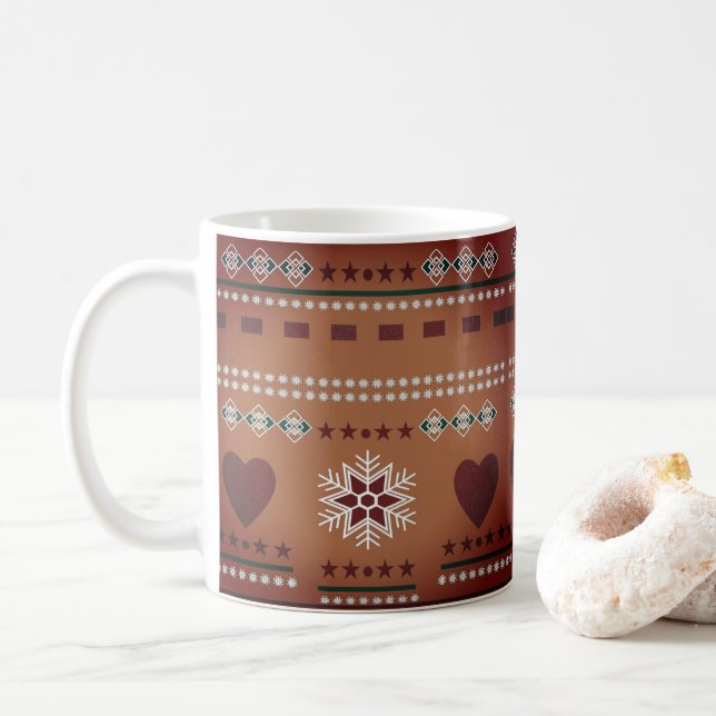 skandinavisches Muster, nordischer Stil Kaffeetasse (Mit Donut)