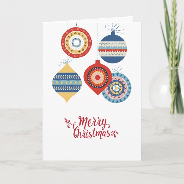 Skandinavisches Muster Weihnachtsschmuckkarte Karte (Vorderseite)