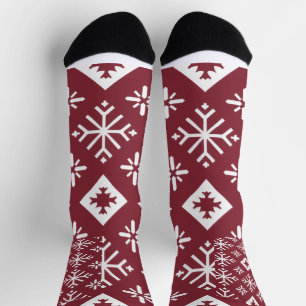 Skandinavisches nordisches Strick-Weihnachtsmuster Socken