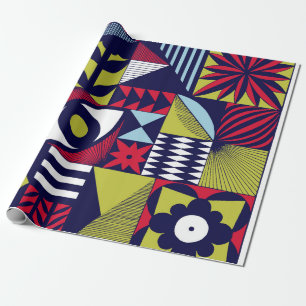 Skandinavisches oder Retrostil grafisches Muster. Geschenkpapier