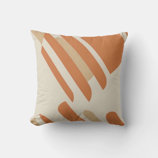 Skandinavisches Orange & Cream Geometric Throw Kis Kissen (Vorderseite)