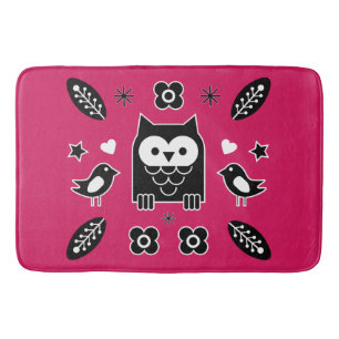Skandinavisches Owl Folkloregeschenk Badematte