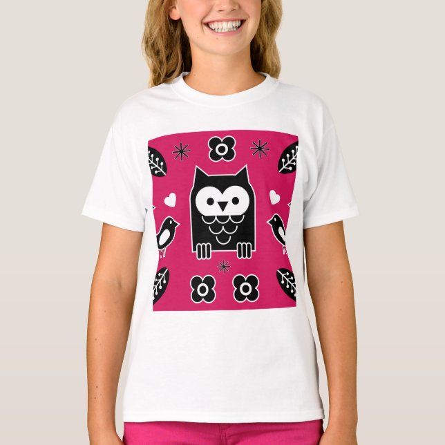 Skandinavisches Owl Folkloregeschenk T-Shirt (Vorderseite)