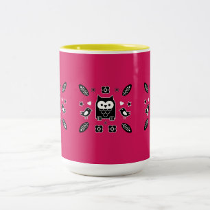 Skandinavisches Owl Folkloregeschenk Zweifarbige Tasse