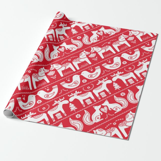 Skandinavisches Papier für Tiertransporte Geschenkpapier (Ungerollt)