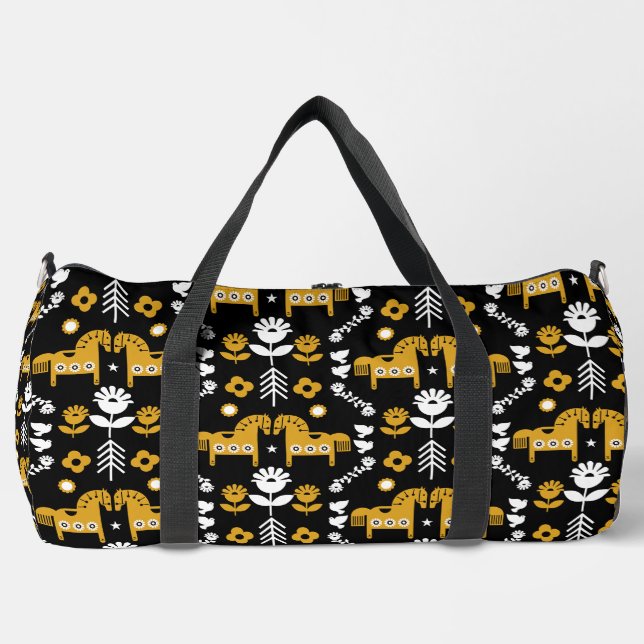 Skandinavisches Pferdervolk Duffle Bag (Vorderseite)