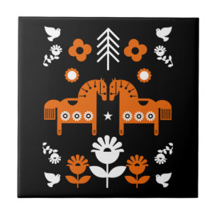 Skandinavisches Pferdervolk Fliese