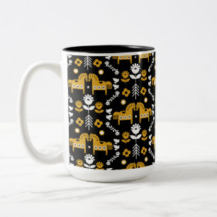 Skandinavisches Pferdervolk Zweifarbige Tasse