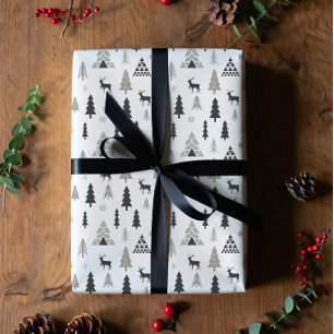 Skandinavisches-Rentier-Weihnachts-Geschenkpapier Geschenkpapier