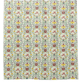 Skandinavisches Rosemaling Monogram Muster Nordic Duschvorhang