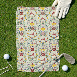 Skandinavisches Rosemaling Monogram Muster Nordic Golfhandtuch