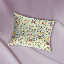 Skandinavisches Rosemaling Monogram Muster Nordic Kissenbezug