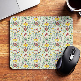 Skandinavisches Rosemaling Monogram Muster Nordic Mousepad