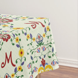 Skandinavisches Rosemaling Monogram Muster Nordic Tischdecke