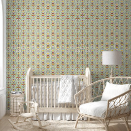 Skandinavisches Rosemaling Muster Nordic Floral Ar Tapete