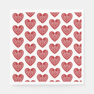 Skandinavisches rotes Herz-Papierservietten Serviette