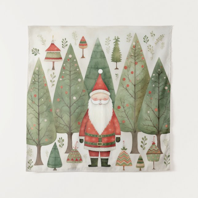 Skandinavisches Santa Tapestry Wandteppich (Vorderseite)