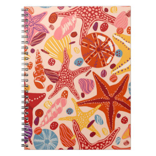 Skandinavisches Sommermeer: Starfish-Muster Notizblock