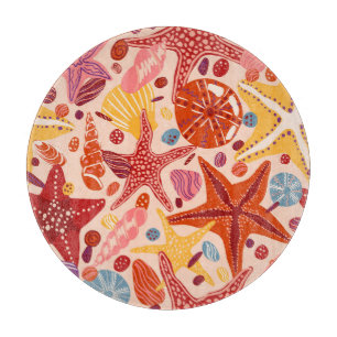 Skandinavisches Sommermeer: Starfish-Muster Schneidebrett