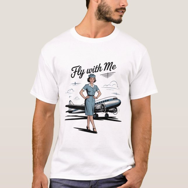 Skandinavisches Stewardess Basic T-Shirt (Vorderseite)