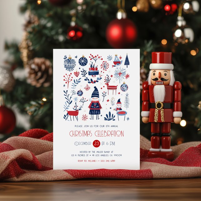 Skandinavisches Thema Weihnachten Party Einladung (Von Creator hochgeladen)