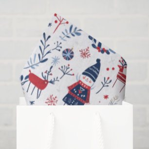 Skandinavisches Thema Weihnachtssymbole Muster Seidenpapier