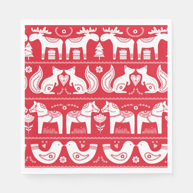 Skandinavisches Tierpapier Napkins Serviette (Vorderseite)