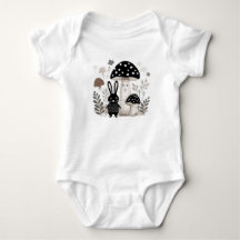 Skandinavisches Volksbunny Mushroom Baby Bodysuit