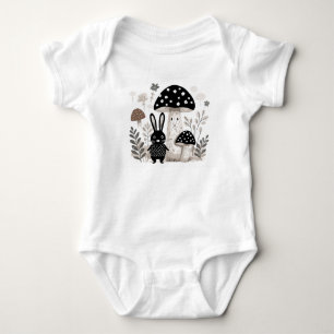 Skandinavisches Volksbunny Mushroom Baby Bodysuit Strampler