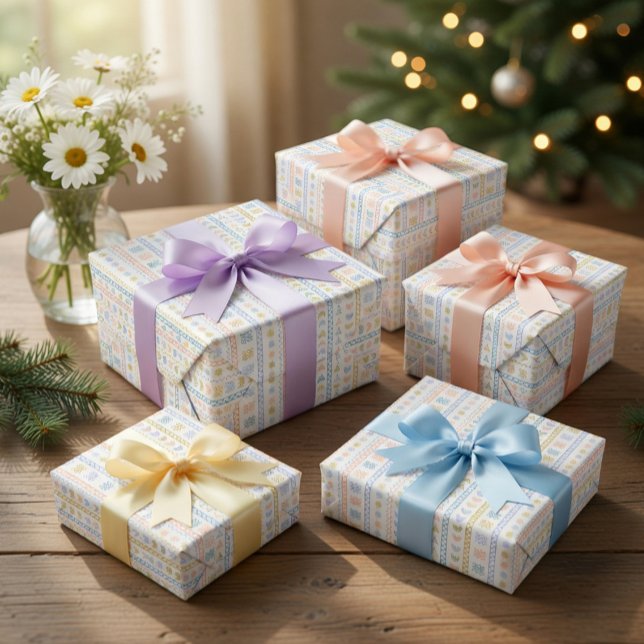 Skandinavisches Volkskunstpapier Geschenkpapier (Von Creator hochgeladen)