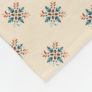 Skandinavisches Volkssnowflake Motiv Muster Fleecedecke