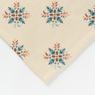 Skandinavisches Volkssnowflake Motiv Muster Fleecedecke