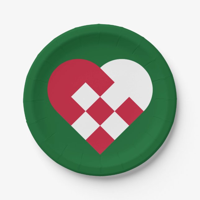 Skandinavisches Weihnachten Hear Pappteller (Vorderseite)