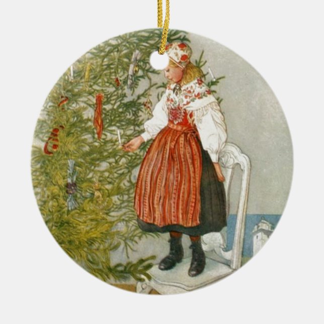 Skandinavisches Weihnachten Keramik Ornament (Vorne)
