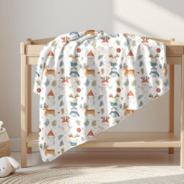 Skandinavisches Weihnachten - Nordischer Wintersch Fleecedecke