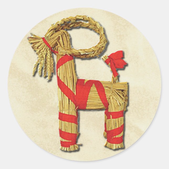 Skandinavisches Weihnachten Runder Aufkleber (Vorderseite)